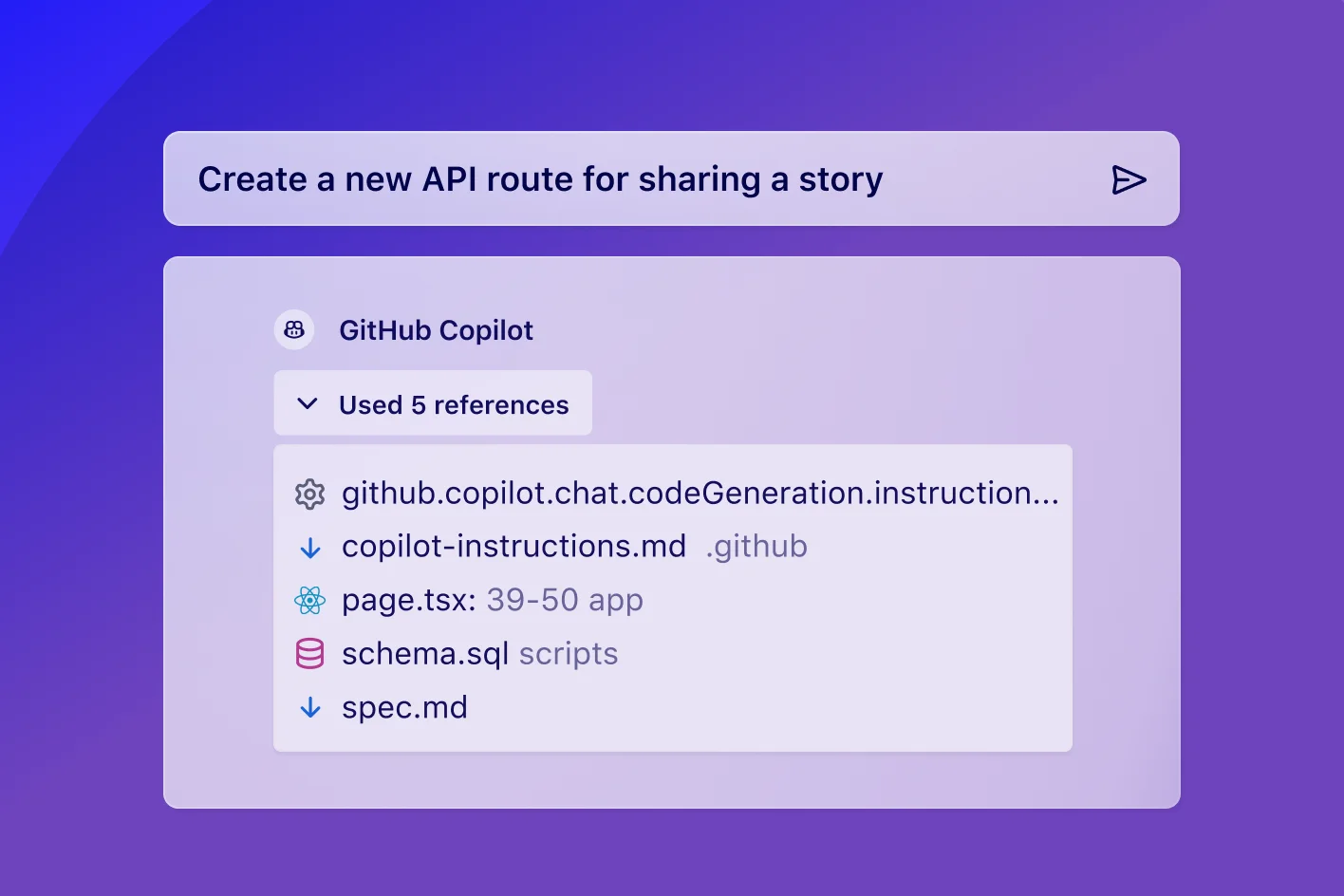 GitHub Copilot running custom instruction